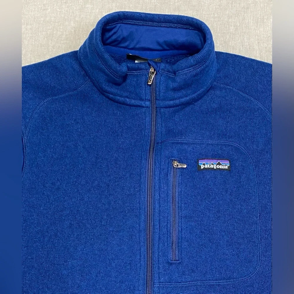 Patagonia Mens Blue Full-Zip Mock Neck Better Fleece Vest Size L Outdoor Hiking